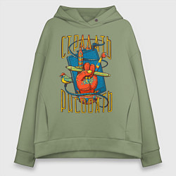 Толстовка оверсайз женская Страдать-Рисовать, цвет: авокадо