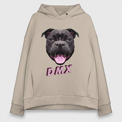 Толстовка оверсайз женская DMX Low Poly Boomer Dog, цвет: миндальный