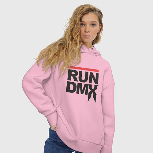 Женское худи оверсайз RUN DMX / Светло-розовый – фото 3