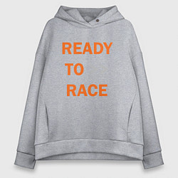 Толстовка оверсайз женская KTM READY TO RACE спина Z, цвет: меланж