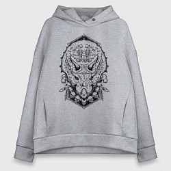 Толстовка оверсайз женская Трицераптос, цвет: меланж