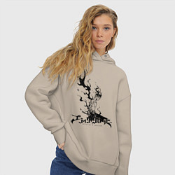 Толстовка оверсайз женская Черный Аста Черный Клевер, цвет: миндальный — фото 2