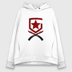 Толстовка оверсайз женская Gambit Gaming Crimson web style 202122 Кровавая па, цвет: белый
