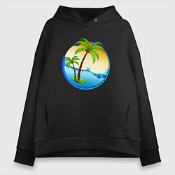 Толстовка оверсайз женская Palm beach, цвет: черный