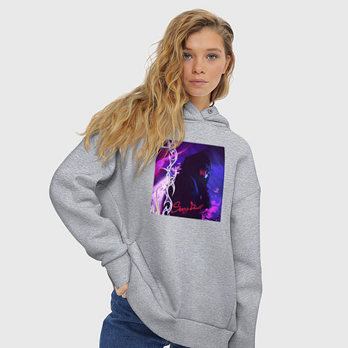 Женское худи оверсайз OG BUDA SEXY DRILL / Меланж – фото 3