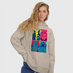 Толстовка оверсайз женская Gurren Lagann posters, цвет: миндальный — фото 2