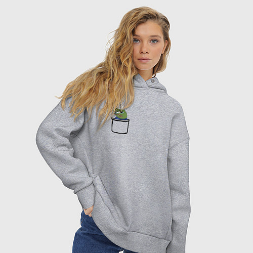Женское худи оверсайз Pepe tard / Меланж – фото 3