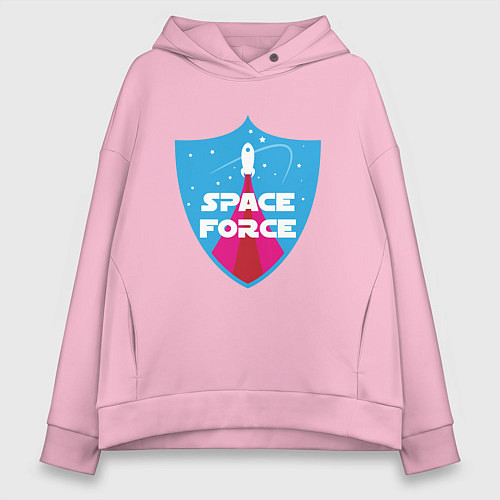 Женское худи оверсайз Space Force / Светло-розовый – фото 1