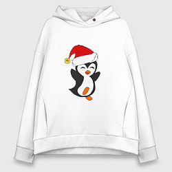 Толстовка оверсайз женская Happy Pinguin, цвет: белый