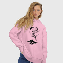 Толстовка оверсайз женская Рыбалка, цвет: светло-розовый — фото 2
