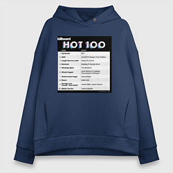 Толстовка оверсайз женская BTS DYNAMITE BILLBOARD HOT-100, цвет: тёмно-синий