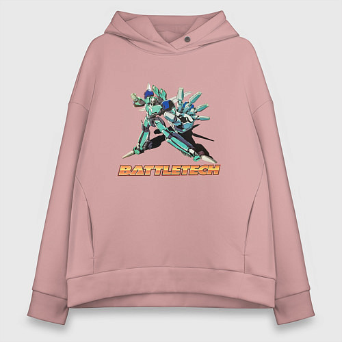 Женское худи оверсайз Battletech Comics / Пыльно-розовый – фото 1
