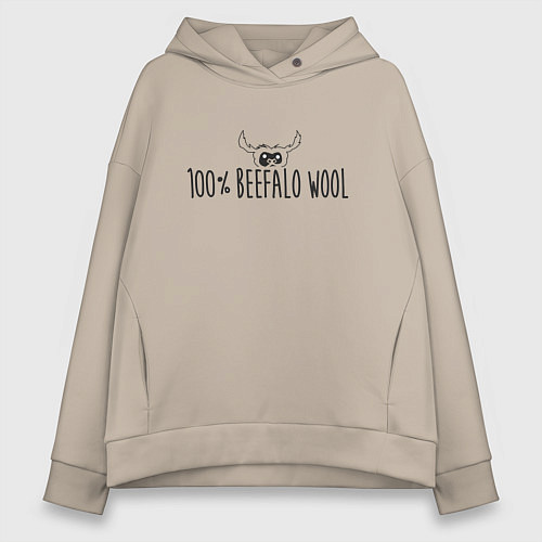 Женское худи оверсайз Стопроцентная шесть бифало / Миндальный – фото 1
