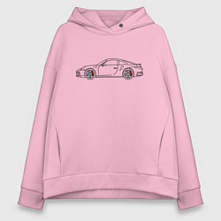 Толстовка оверсайз женская Porsche 911 Tubro S, цвет: светло-розовый