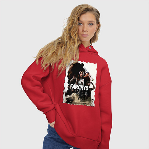 Женское худи оверсайз FARCRY GAME / Красный – фото 3