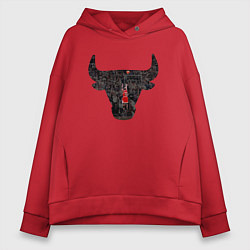 Толстовка оверсайз женская Bulls - Jordan, цвет: красный