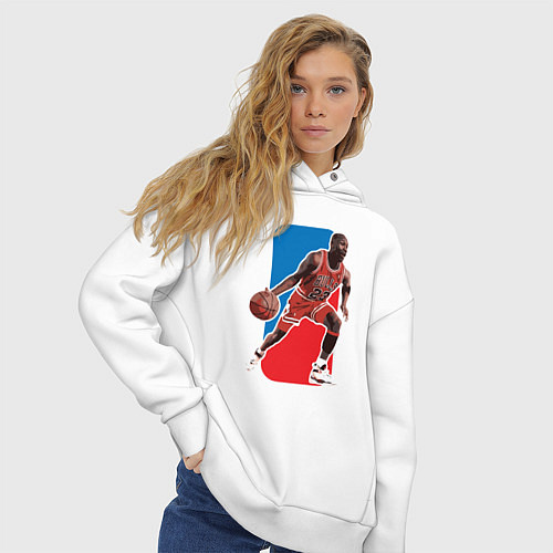 Женское худи оверсайз NBA - Jordan / Белый – фото 3