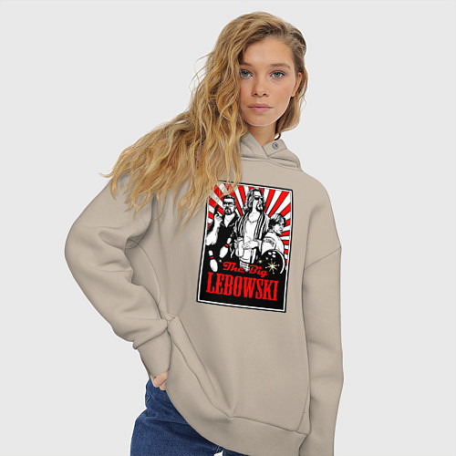 Женское худи оверсайз Большой Лебовский / Миндальный – фото 3