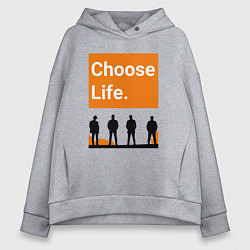 Толстовка оверсайз женская Choose Life, цвет: меланж