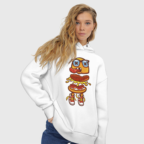 Женское худи оверсайз Kid Burger / Белый – фото 3