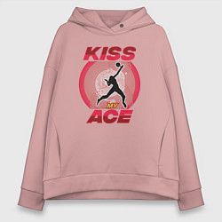 Толстовка оверсайз женская Kiss Ace, цвет: пыльно-розовый