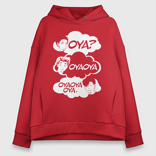 Женское худи оверсайз OYA? OYAOYA OYAOYAOYA / Красный – фото 1