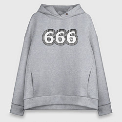 Толстовка оверсайз женская 666, цвет: меланж