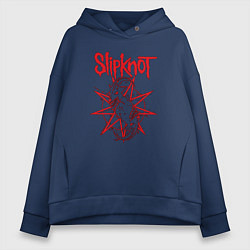Толстовка оверсайз женская Slipknot Slip Goats Art, цвет: тёмно-синий