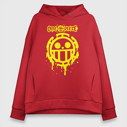 Толстовка оверсайз женская Пираты Сердца One Piece, цвет: красный