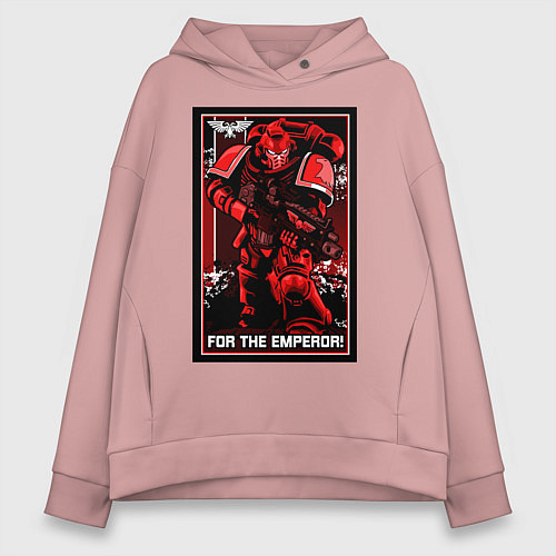 Женское худи оверсайз Постер За Императора! красны / Пыльно-розовый – фото 1