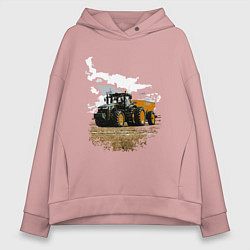 Толстовка оверсайз женская JOHN DEERE I Джон Дир!, цвет: пыльно-розовый