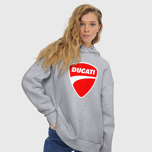 Женское худи оверсайз DUCATI ДУКАТИ ЭМБЛЕМА / Меланж – фото 3