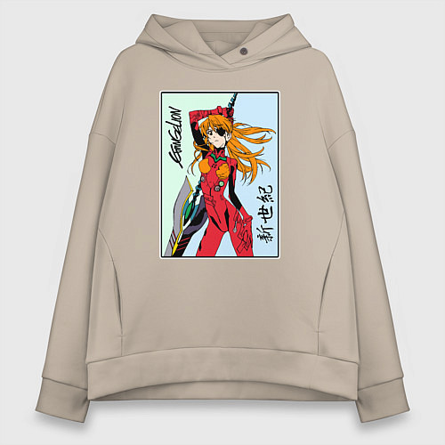 Женское худи оверсайз Евангелион Evangelion / Миндальный – фото 1