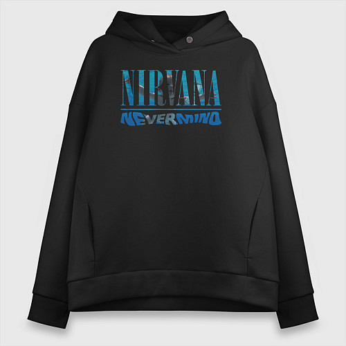 Женское худи оверсайз Nirvana Нирвана Рок Rock / Черный – фото 1