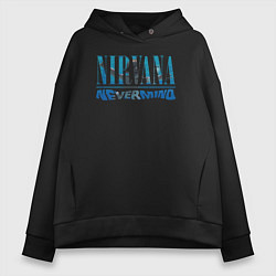 Толстовка оверсайз женская Nirvana Нирвана Рок Rock, цвет: черный