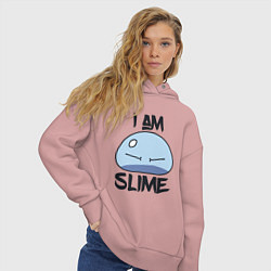 Толстовка оверсайз женская I AM SLIME, Я СЛИЗЬ, цвет: пыльно-розовый — фото 2