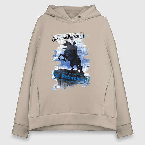 Женское худи оверсайз The Bronze Horseman / Миндальный – фото 1