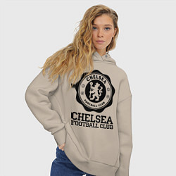 Толстовка оверсайз женская Chelsea FC: Emblem, цвет: миндальный — фото 2