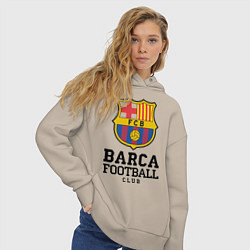 Толстовка оверсайз женская Barcelona Football Club, цвет: миндальный — фото 2