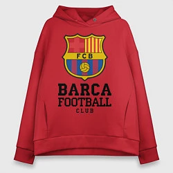 Толстовка оверсайз женская Barcelona Football Club, цвет: красный