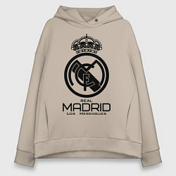 Толстовка оверсайз женская Real Madrid, цвет: миндальный