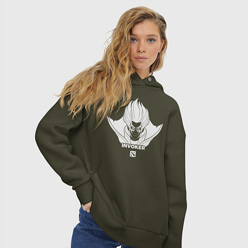 Женское худи оверсайз Invoker из Доты 2 / Хаки – фото 3