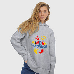 Толстовка оверсайз женская KINDER SURPRISE, цвет: меланж — фото 2