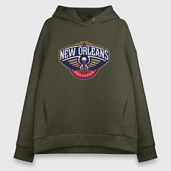 Толстовка оверсайз женская New orleans PELIKANS, цвет: хаки