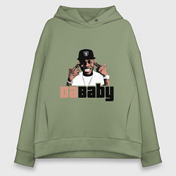 Толстовка оверсайз женская DaBaby, цвет: авокадо