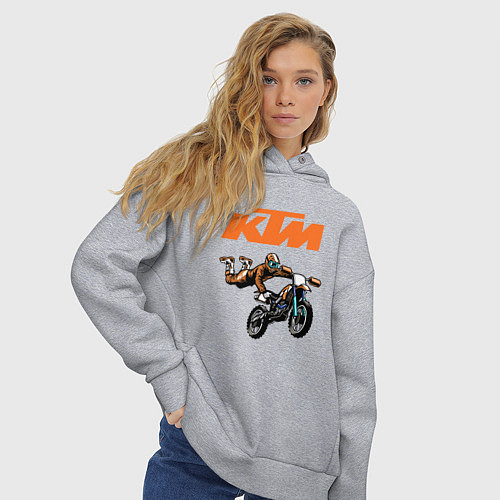 Женское худи оверсайз KTM МОТОКРОСС Z / Меланж – фото 3