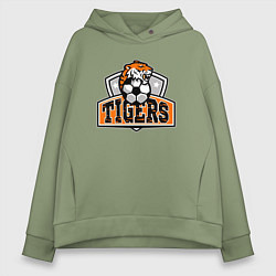 Толстовка оверсайз женская Football Tigers, цвет: авокадо