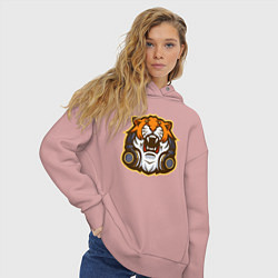 Толстовка оверсайз женская Tiger Music, цвет: пыльно-розовый — фото 2