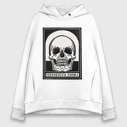 Толстовка оверсайз женская Memento mori помни о смерти, цвет: белый