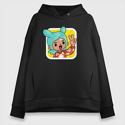 Толстовка оверсайз женская Icon Toca Boca, цвет: черный